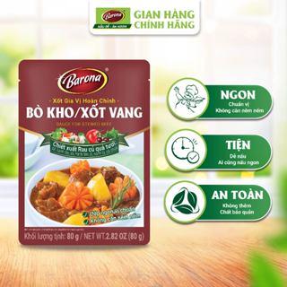 Hộp 20 gói xốt gia vị hoàn chỉnh Barona - Bò Kho/Xốt Vang 80g/gói