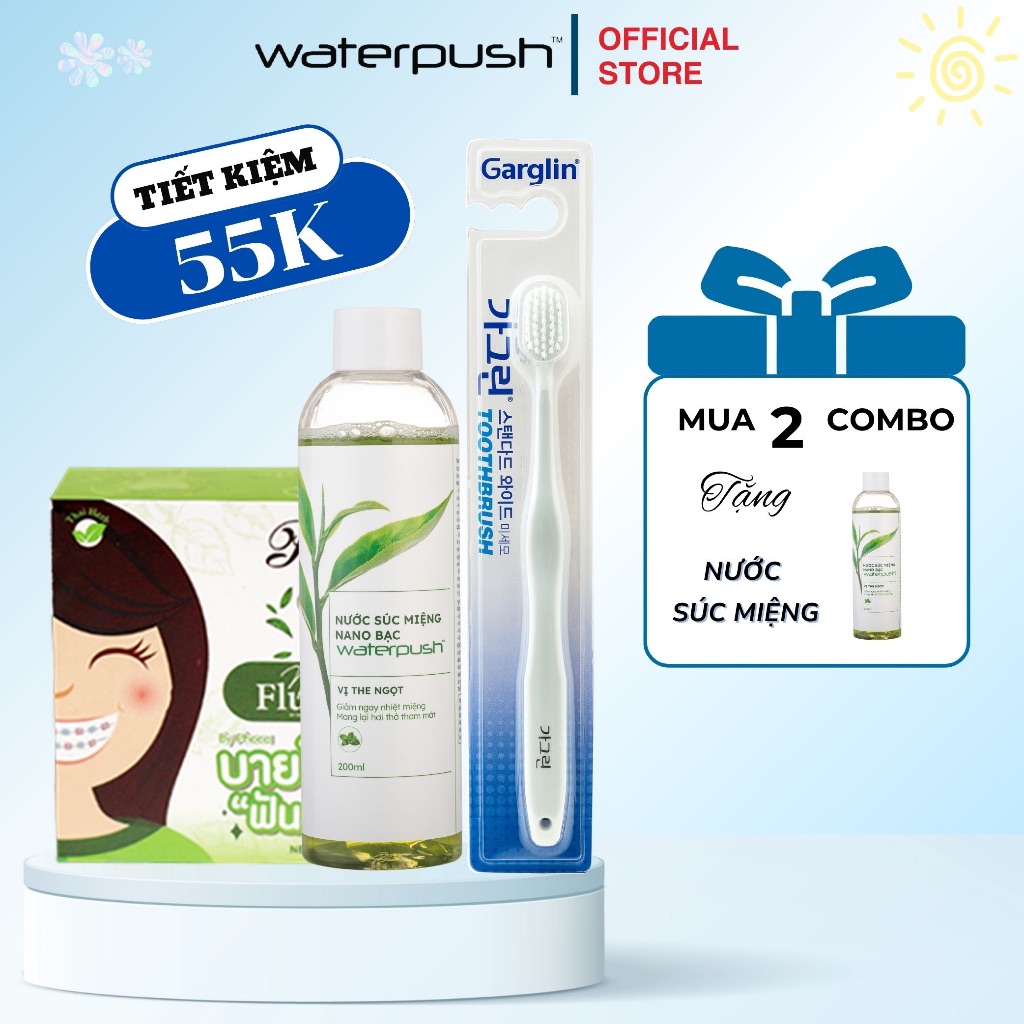 Combo chăm sóc vệ sinh răng miệng cho người niềng răng - Bàn Chải + Kem Đánh Răng + Nước Súc Miệng