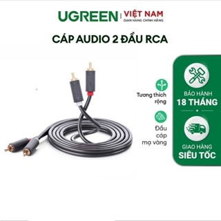  Dây cáp AV 2 đầu RCA   Hoa Sen   Mạ vàng 24K chính hãng Ugreen AV104 Chuẩn 2 đầu 2RCA đực sang 2RCA đực 