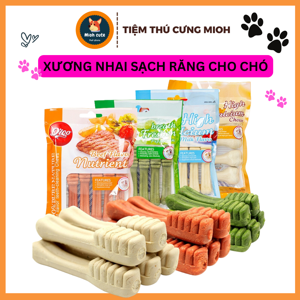 Combo Xương Orgo xương nhai cho chó sạch răng, giảm hôi miệng 90g