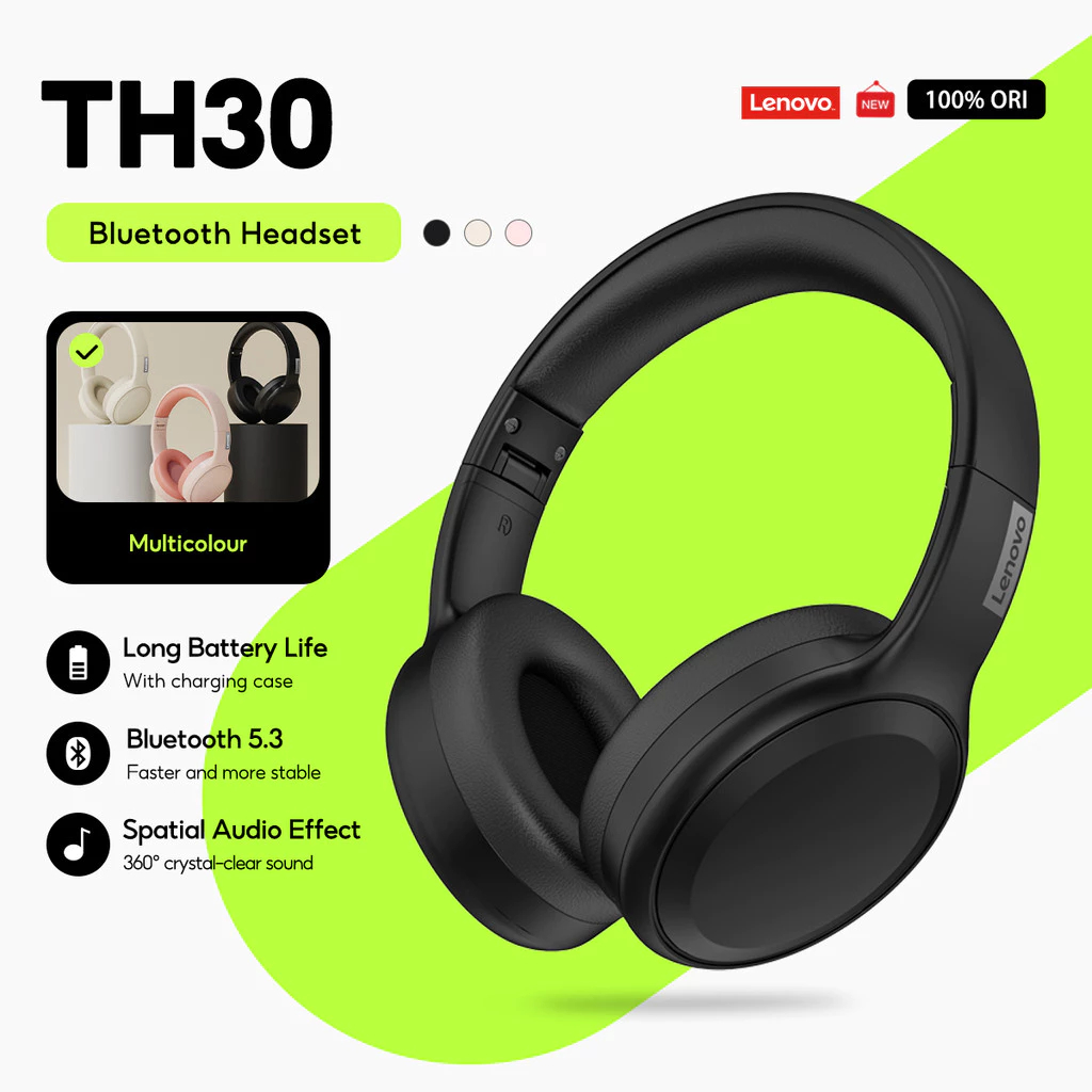Tai nghe Lenovo TH30 Tai nghe BluetoothTWS có âm thanh nổi HD Tai nghe nhạc HD Tai nghe nhạc có Mic 