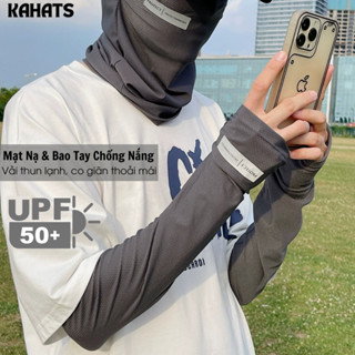  Bao Tay Và Khẩu Trang Chống Nắng Nam Nữ Unisex KAHATS Vải Thun Mát Lạnh Co Giãn Mỏng Nhẹ Thoáng Khí 