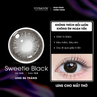 01 chiếc Kính áp tròng VIVIMOON EYECONIC lens cận cho mắt giãn tròng to 14.5mm, lens 06 tháng (Giá 01 bên mắt)
