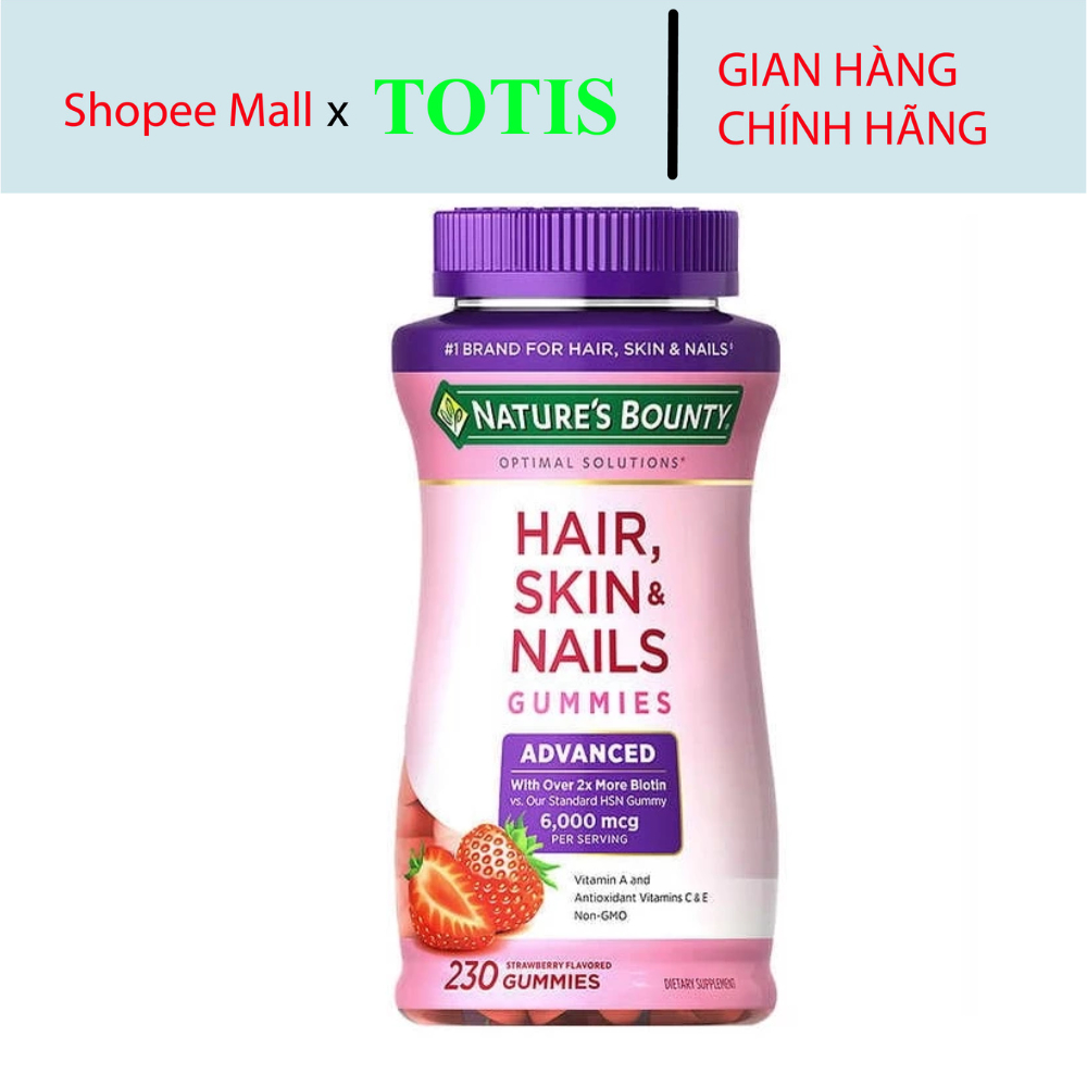  Kẹo mọc tóc Hair skin nails advance Nature's Bounty  230 viên Mỹ 