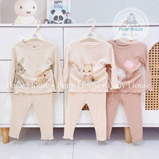 Bộ Dài Tay Uala Rogo Chất Cotton Tăm Co Giãn Mềm Mại Cho Bé Gái Thu Đông