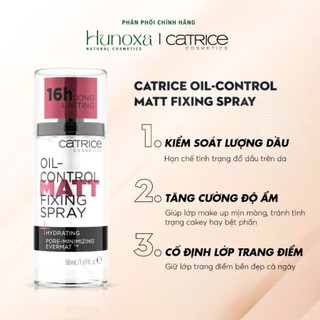  Xịt khoá nền Catrice Oil-Control Fixing Spray 50ml kiềm dầu cố định lớp makeup 
