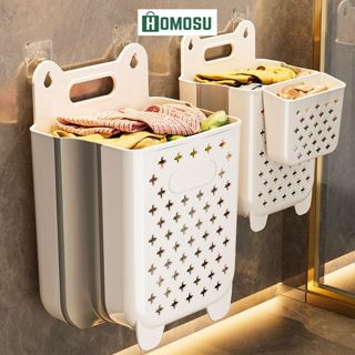  Giỏ Đựng Quần Áo Bẩn Gấp Gọn Giỏ Quần Áo Treo Tường Để Nhà Tắm Sọt Nhựa Đựng Quần Áo Gấp Gọn Trặng Miếng Dán Q050 