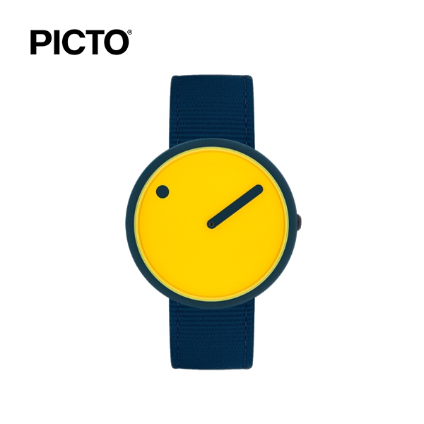 ĐỒNG HỒ PICTO Yellow & Navy Dial / Navy Blue Recycled Strap