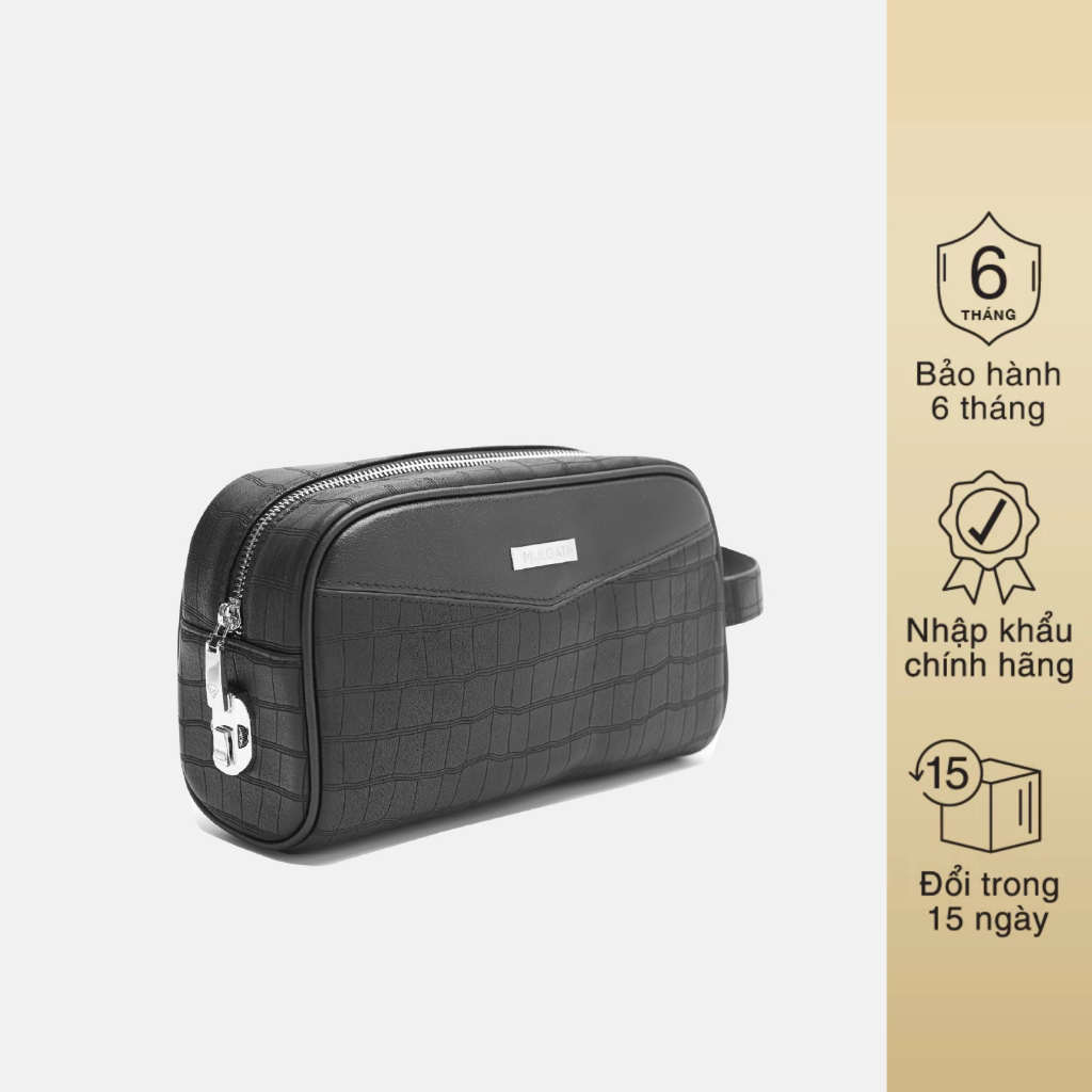 Túi Xách Nam Da Bò Vân Cá Sấu MULGATI Cầm Tay Cao Cấp Có Khoá Mật Mã Riêng - TAB0001
