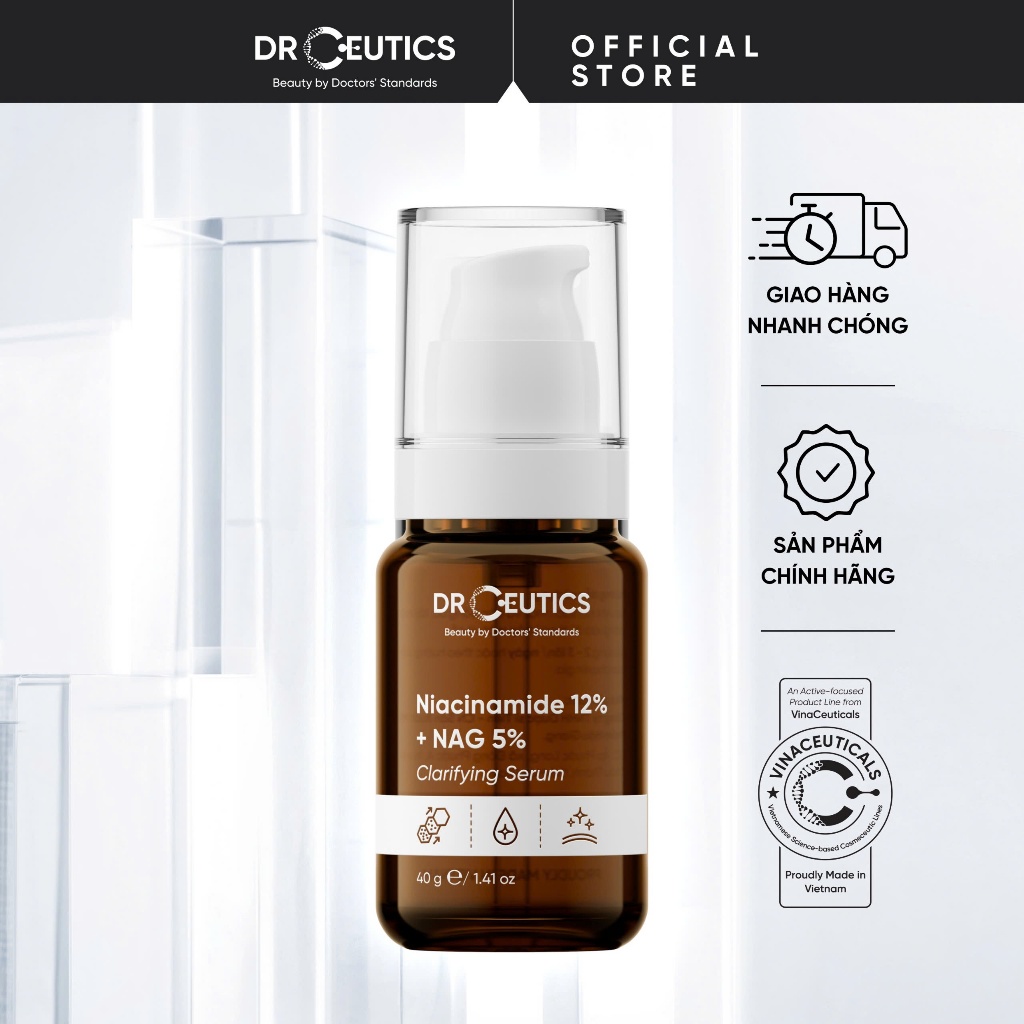 DRCEUTICS Serum Phiên Bản Nâng Cấp Niacinamide 12% – Dưỡng Da Sáng Khỏe, Kiểm Soát Dầu Thừa 40g