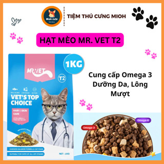  Hạt Mèo Mr. Vet T2 - Giúp Dưỡng Da Lông Sáng Măt 1KG 