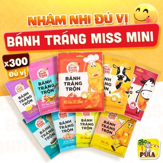  300 Bịch Mini | Bánh Tráng Miss Mini Tiệm nhà Pula 9 Vị | Combo Bánh Tráng Trộn Gói 20-23 Gram Đủ Vị | Ngon Dễ Nghiện 