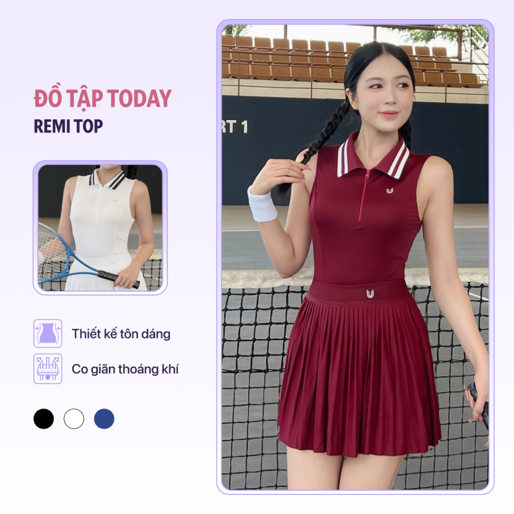 Áo sát nách thể thao nữ Remi Top Today U Wear tập pickleball chất liệu co giãn thoáng mát pickleball tennis