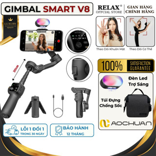 Gimbal Smart V8 bản UPDATE 2026, Gậy chụp ảnh 3 chân chống rung điện thoại 3 trục update Smart X PRO