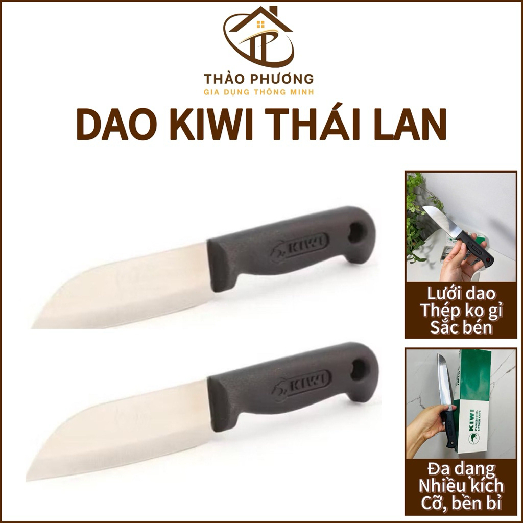 Dao làm bếp Kiwi Thái size 475-477-478-479, dao bếp cán nhựa đen