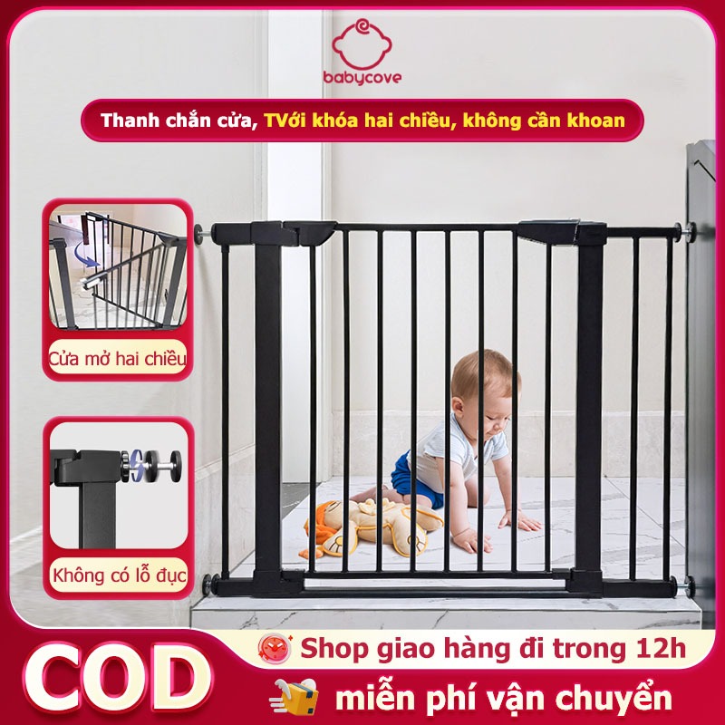 Thanh chắn cầu thang,Thanh chắn cửa,Chắn cầu thang an toàn cho bé KHÔNG khoan đục Khóa 2 chiều Dễ dàng lắp đặt