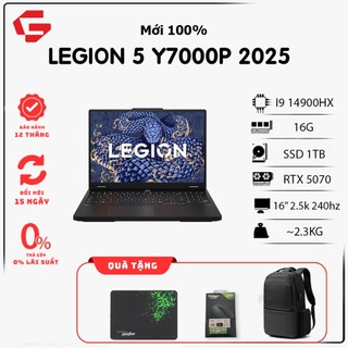  Lenovo Legion Y7000P  Core i9-14900HX 16GB 1TB RTX 5070 8GB 16'' 2.5K+ 240Hz  Laptop gaming 