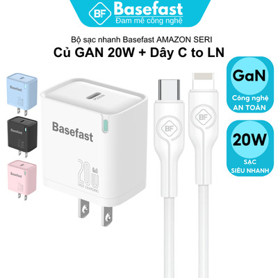 Bộ sạc nhanh 20W Basefast củ sạc PD20W siêu bền báo led dùng cho 8p xr xs 11 12 13 14