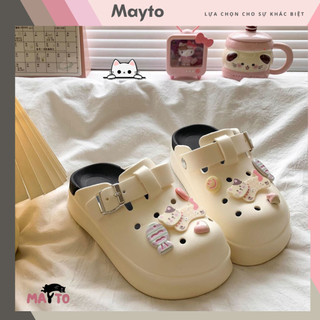  Dép nữ dép sục Mayto đế cao 5cm kèm charm Mèo cá chạy SR V2 kiểu sandal dễ thương năng động CS-198 