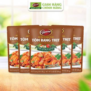  Bộ 5 gói xốt gia vị hoàn chỉnh Barona - Tôm Rang Thịt 80g gói ướp chuẩn vị 