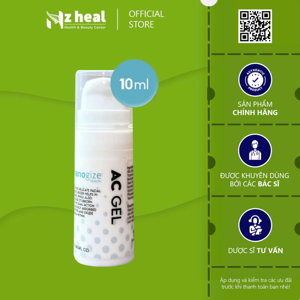 Gel Giảm Mụn, Mờ Thâm Nanogize AC Gel (10ml)