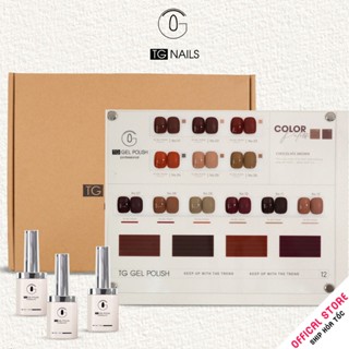 Set sơn gel 12 màu  ĐN-TC12 Nâu Đỏ TG cọ tròn 15ml kèm bảng màu