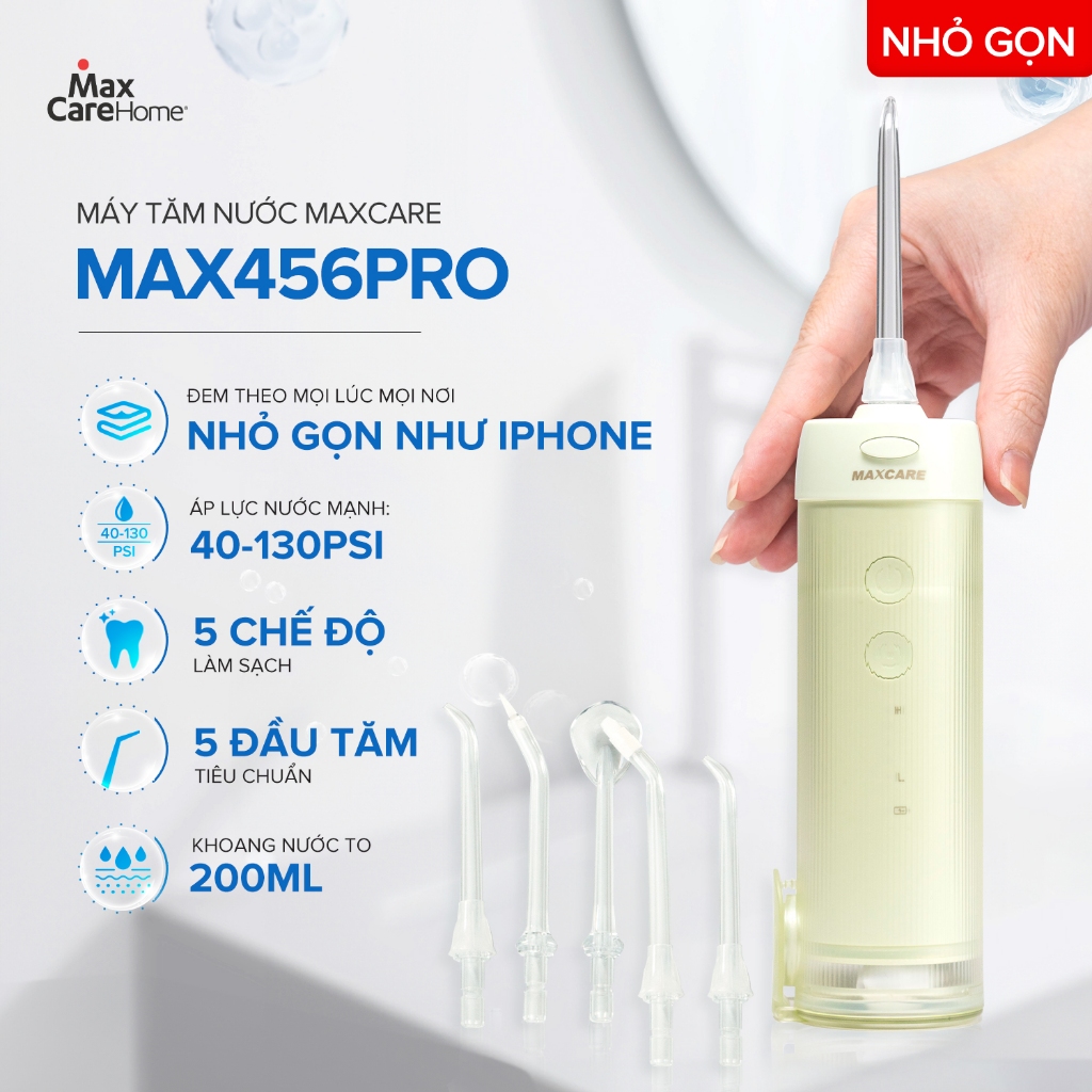 Máy tăm nước cầm tay Maxcare gồm 5 mẫu máy tăm nước gấp gọn & tăm nước mini 200ml,300ml Nhật Bản | BigBuy360 - bigbuy360.vn