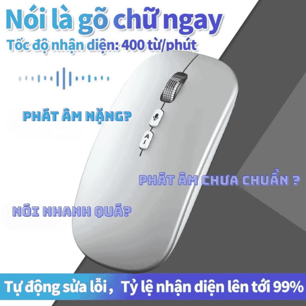 Chuột AI Thông Minh A7- Bluetooth & 2.4G | Dịch Giọng Nói + Văn Bản | Hỗ Trợ 120 Ngôn Ngữ | Pin Sạc Type-C | BigBuy360 - bigbuy360.vn