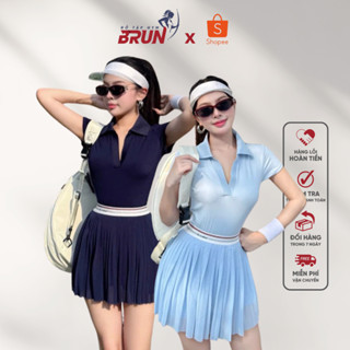   SET LẺ  WIPHA - Chân Váy Lẻ HAVY Thể Thao Chất Thun Lạnh Cao Cấp - Áo Lẻ WILL Polo Cộc Tay - BRUN 