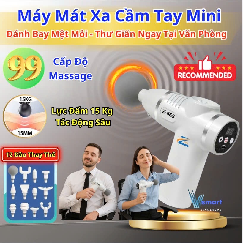 Máy Massage Cổ Vai Gáy Văn Phòng Công Sở, Máy Mát Xa Cầm Tay Mini Đấm Lưng với 12 Đầu và 99 Cấp Độ