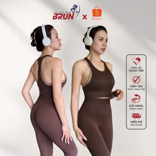 [BỘ TẬP] CHOCOFIT - Bộ Thể Thao Áo Bra 4 Dây Sẵn Đệm Quần Legging - Chất Thun Lạnh Cao Cấp - BRUN