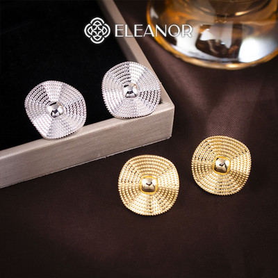 Bông tai nữ chuôi bạc 925 Eleanor Accessories hình tròn phụ kiện trang sức khuyên tai 10455