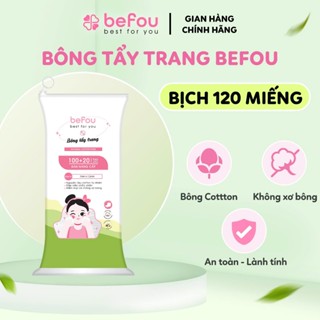 Bông Tẩy Trang Cotton Befou Vuông Size To  120 Miếng