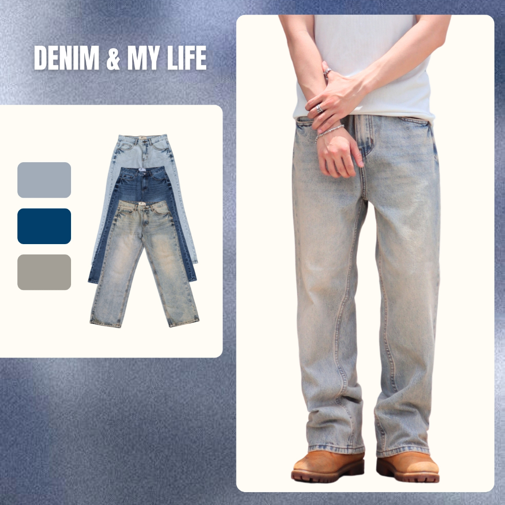 QUẦN JEAN UNISEX BASIC ỐNG SUÔNG, CHẤT DENIM MỀM, THIẾT KẾ DÁNG CHUẨN TREND (QJ17)