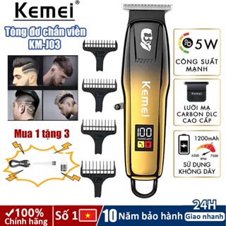 [ Tặng Dầu máy ] Tông Đơ Chấn Viền Kemei J03 Không Dây Pin Trâu Cắt Tóc Nam Máy Tỉa Viền Gọn Gàng Dùng Salon Tại Nhà