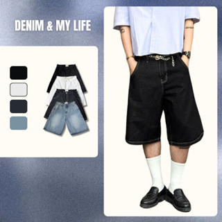 Quần Short Jean Baggy nam nữ nhiều màu Chất cotton denim cao cấp dài qua gối ống rộng DENIM MY LIFE