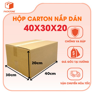 Combo 10 Hộp Carton [ 40x30x20 ] 3 Lớp Sóng E Mặt Nâu Đựng Đồ Ship TMĐT Mỹ Phẩm Phụ Kiện Packzone