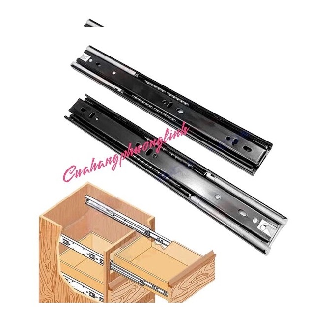 Ray ngăn kéo tủ,ray bi 2 tầng dùng cho ngăn kéo tủ - Bộ 2 cái