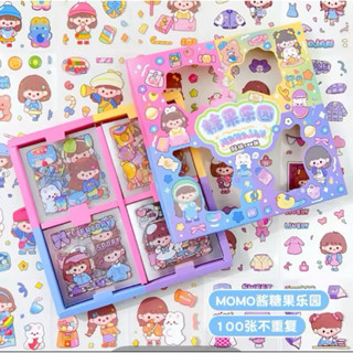 Hình dán sticker dễ thương, 10/20/50/100 cái hình VUÔNG trang trí không trùng, dán sổ tay, cốc nước, chống thấm nước