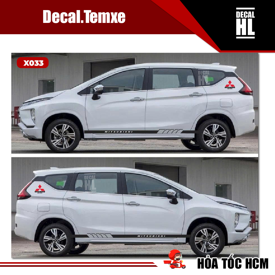 Bộ tem chân dán xe Xpander X033 như hình. Tem dán trang trí xe Xpander