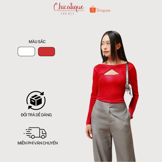 Áo chéo ngực Cassie - Áo dáng ôm gợi cảm, chất liệu co dãn, tôn dáng, quyến rũ, kiểu dáng sexy, nhiều size - CHICATIQUE