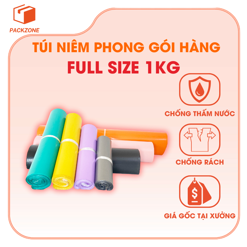 1Kg Túi Niêm Phong PACKZONE – Đa Màu Đủ Kích Thước, Siêu Dày Bền Chắc, Chống Nước, Giao Hàng Hỏa Tốc