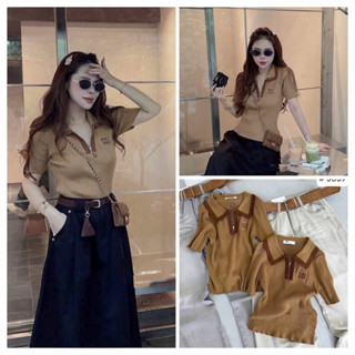 ( HÀNG QC ) Áo Len Polo Nâu Min Min Khoá Cổ Freesz Dưới 55KG