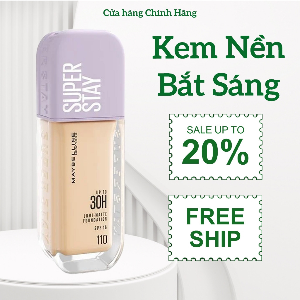  Kem Nền Maybelline Super Stay Up To 30H Lumi Matte Foundation SPF16 PA+++35ml 