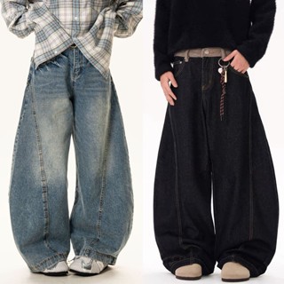  Quần Jean Nam Nữ Ống Rộng Cong From Rộng Wash Màu Retro Unisex Phong Cách Streetwear Dopa Store 