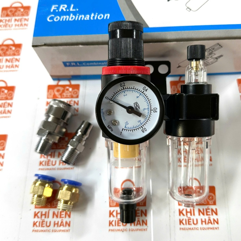 GIÁ XƯỞNG Bộ lọc đôi AFC2000 tách nước và châm dầu, kèm van giảm áp và đồng hồ ren 13mm giá sỉ ảnh t