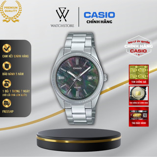  Đồng Hồ Nam Casio MTP-1302DS-1AVDF Xà Cừ Đen Dạ Quang Kính Khoáng 38.5mm Chống Nước Dây Kim Loại Không Gỉ Chính Hãng 