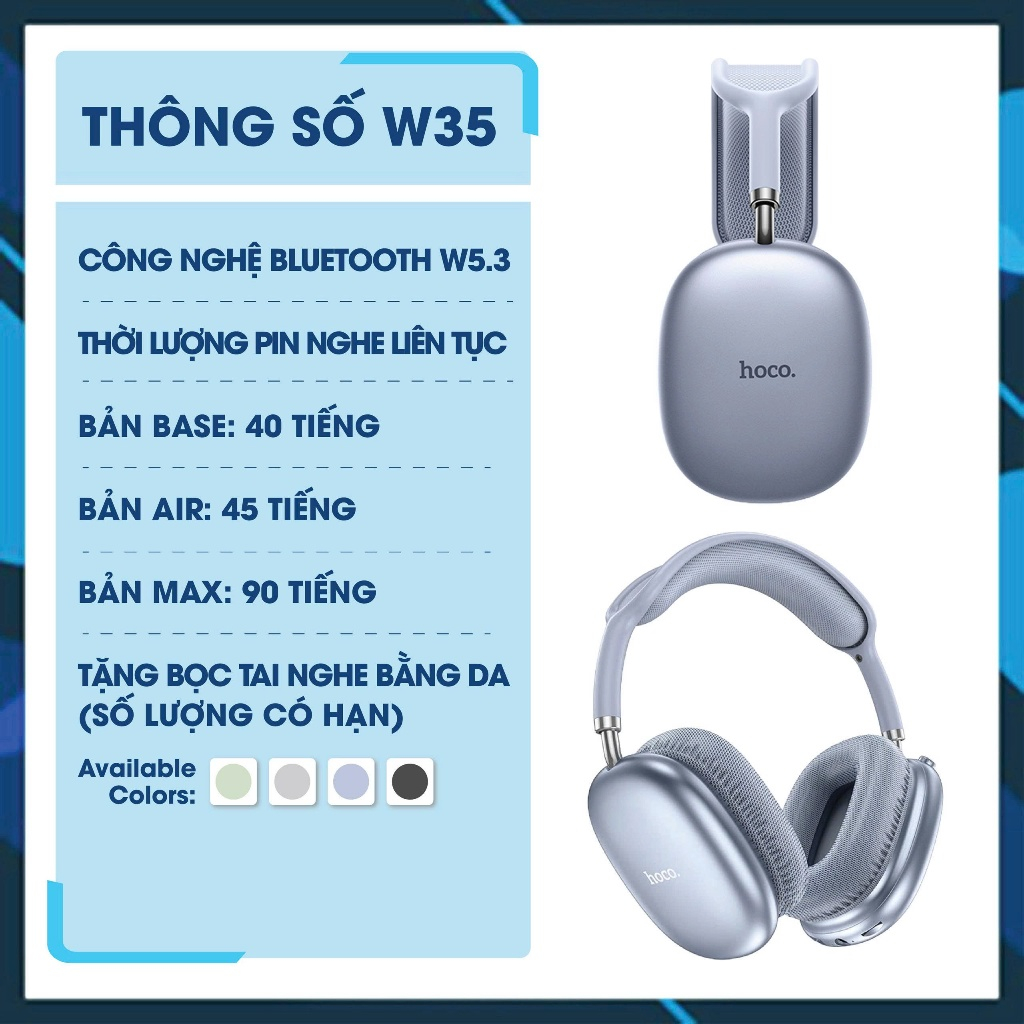 Tai nghe chụp tai HOCO W35 bluetooth 5.3 chính hãng giá rẻ | BigBuy360 - bigbuy360.vn