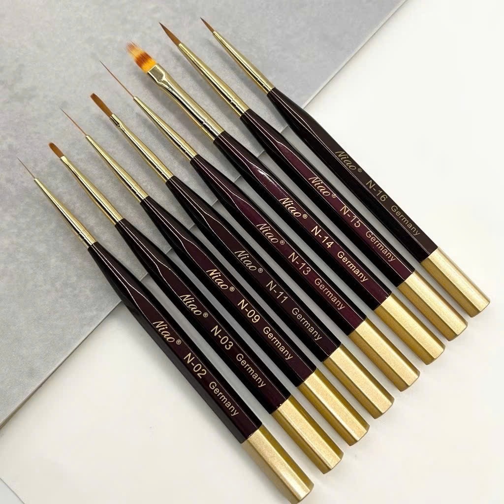 Cọ Niao Cao Cấp, cọ vẽ nail, cọ vẽ móng lông tự nhiên siêu bền đẹp (Cây) làm móng học nail