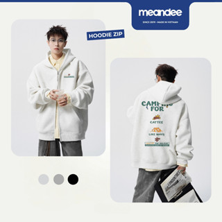  Áo Khoác Hoodie Nam Nữ Meandee Hoodie Zip Nỉ 2 Da Lót Lông Bông Dày Form Rộng Đen Xám Local Brand - CampingF StayW 